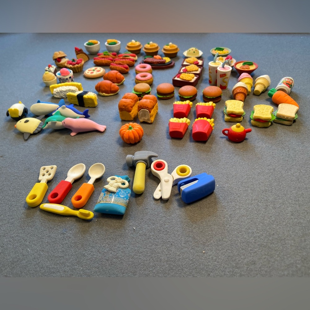 Japanese miniature erasers, pull apart,‎ food, animals, office supplies - Picture 2 of 9
